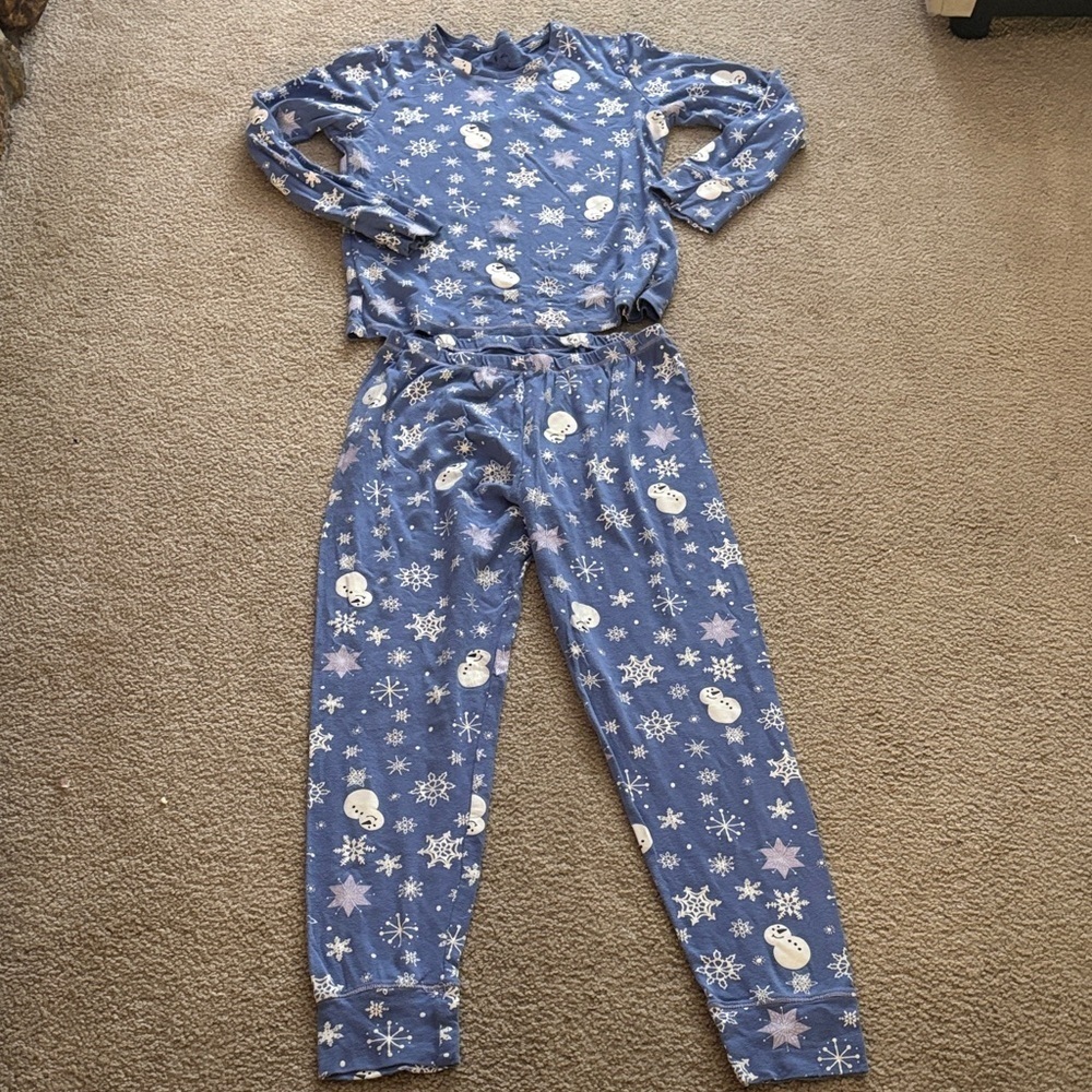 Joe Boxer Blue Snowflake Pajama Set size large